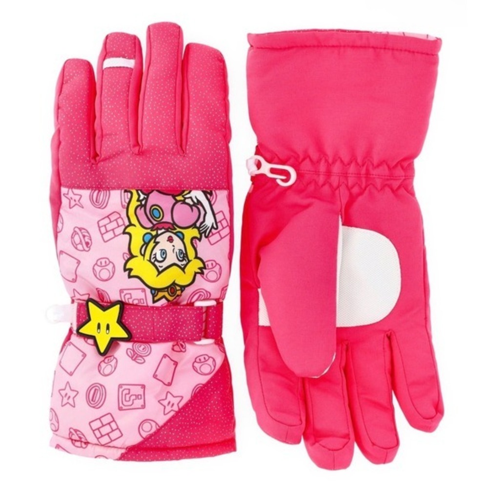 Nintendo Princess Peach Ski Gloves Kids L/XL